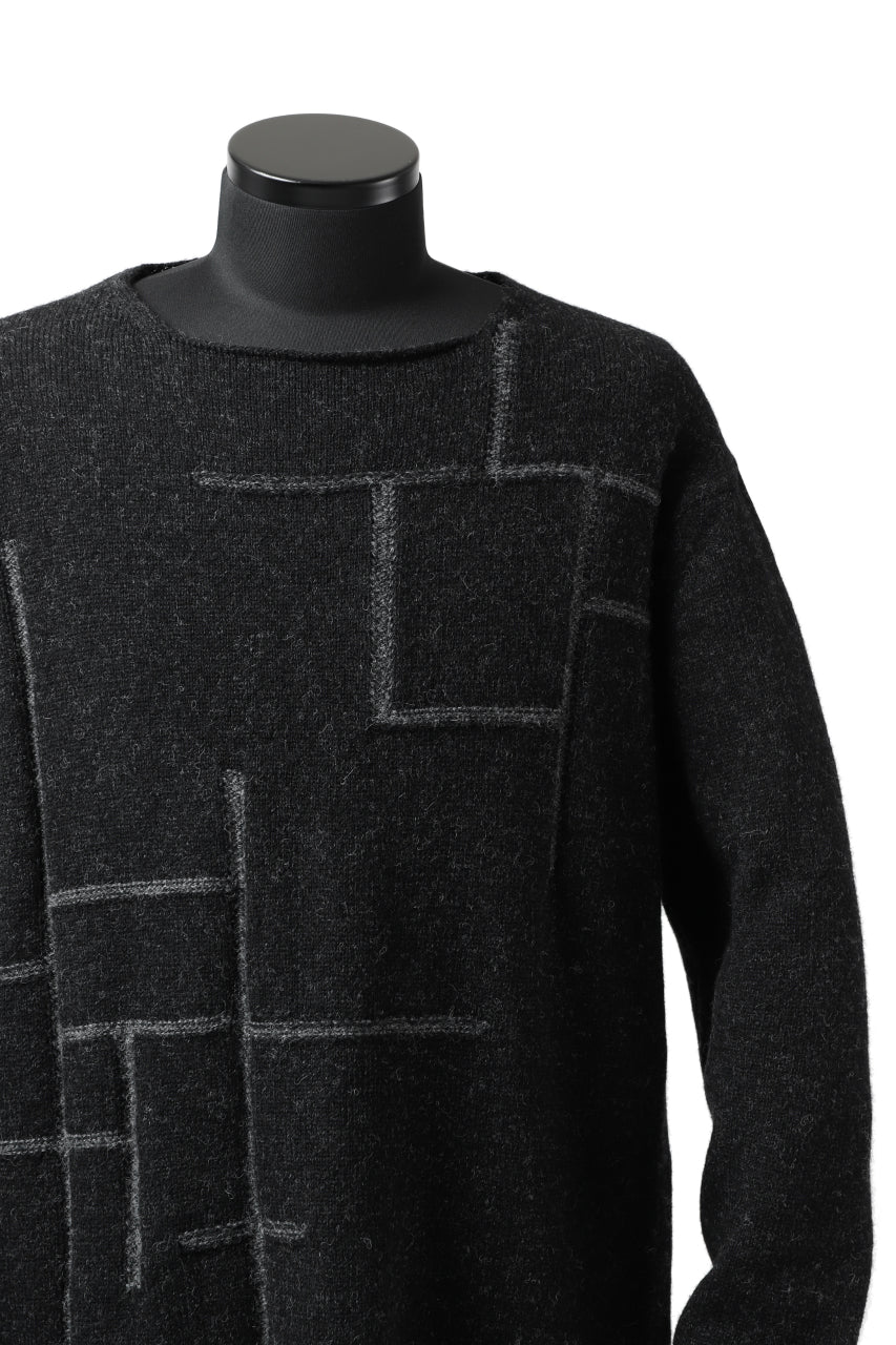 YUTA MATSUOKA knit sweater / shetland wool (black) - Image 12