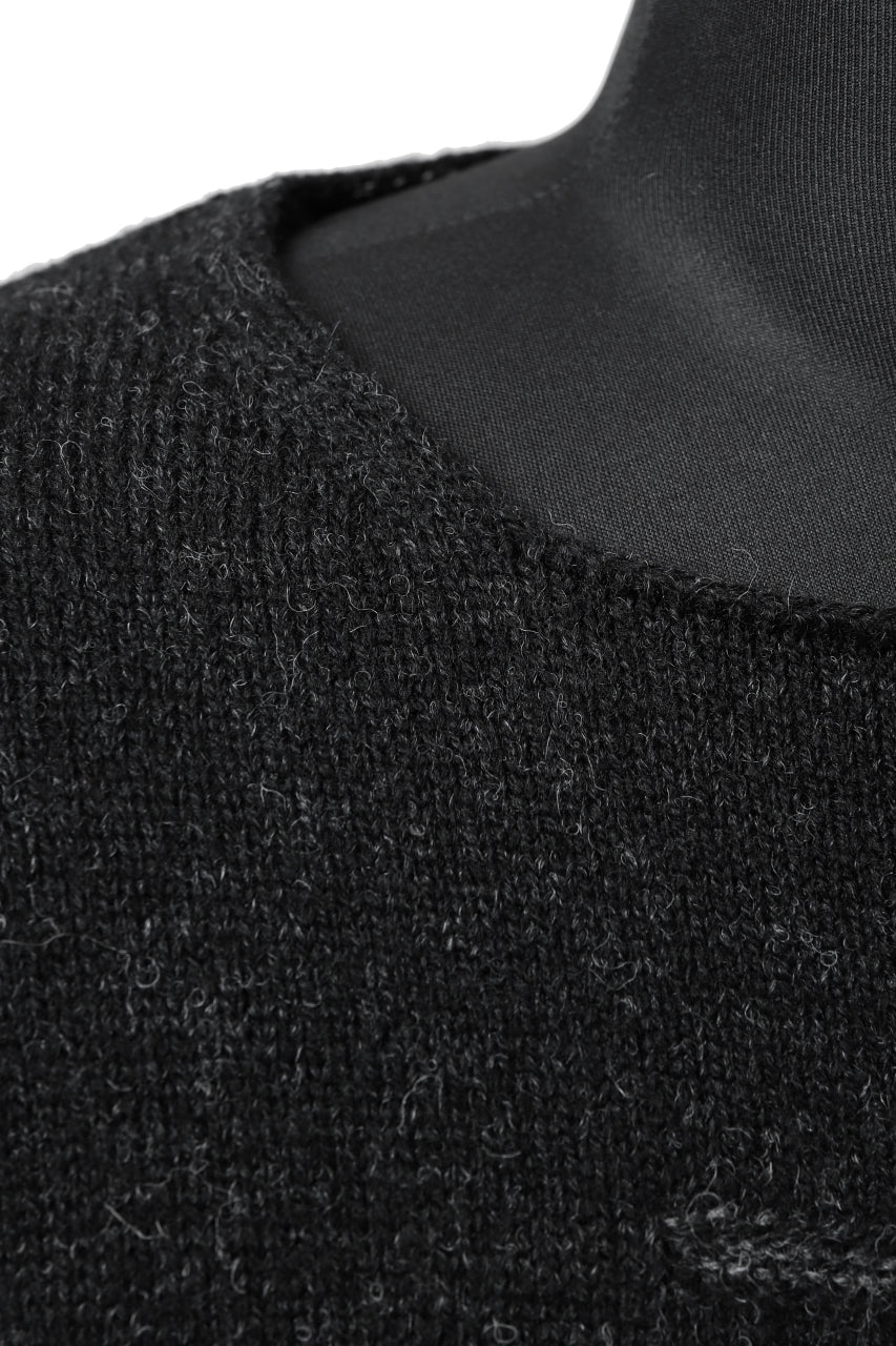 YUTA MATSUOKA knit sweater / shetland wool (black) - Image 16