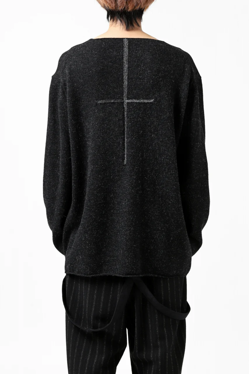 YUTA MATSUOKA knit sweater / shetland wool (black) - Image 22