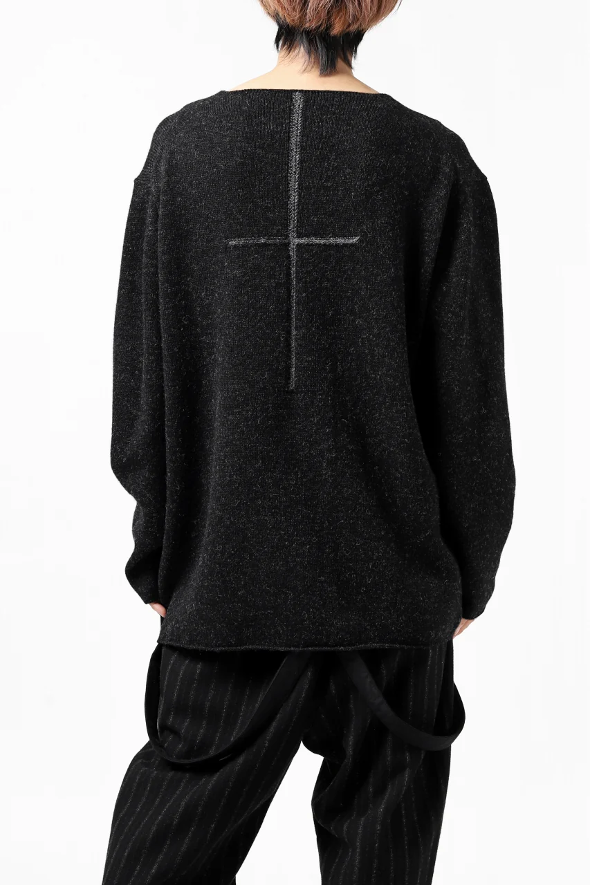 YUTA MATSUOKA knit sweater / shetland wool (black) - Image 23