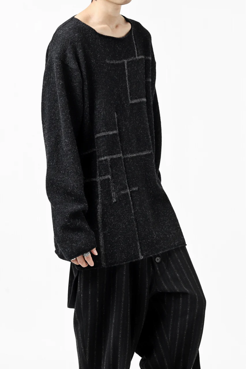 YUTA MATSUOKA knit sweater / shetland wool (black) - Image 24