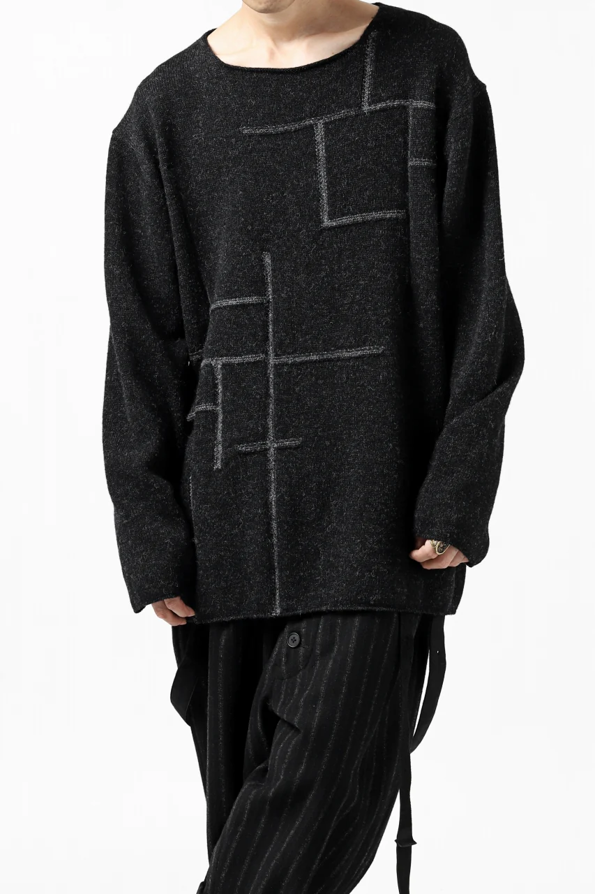 YUTA MATSUOKA knit sweater / shetland wool (black) - Image 25