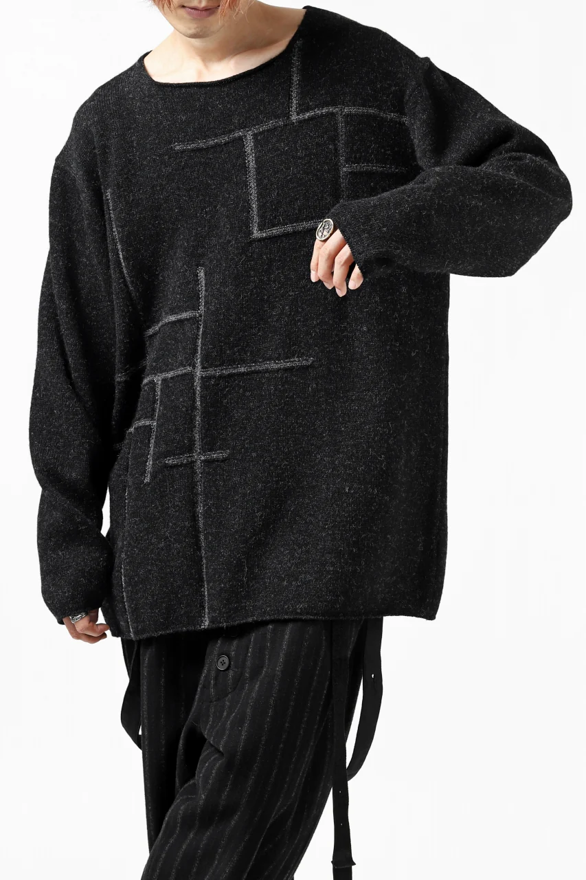 YUTA MATSUOKA knit sweater / shetland wool (black) - Image 26