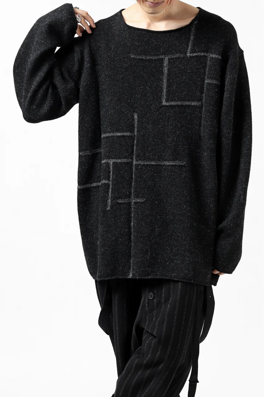YUTA MATSUOKA knit sweater / shetland wool (black) - Image 27