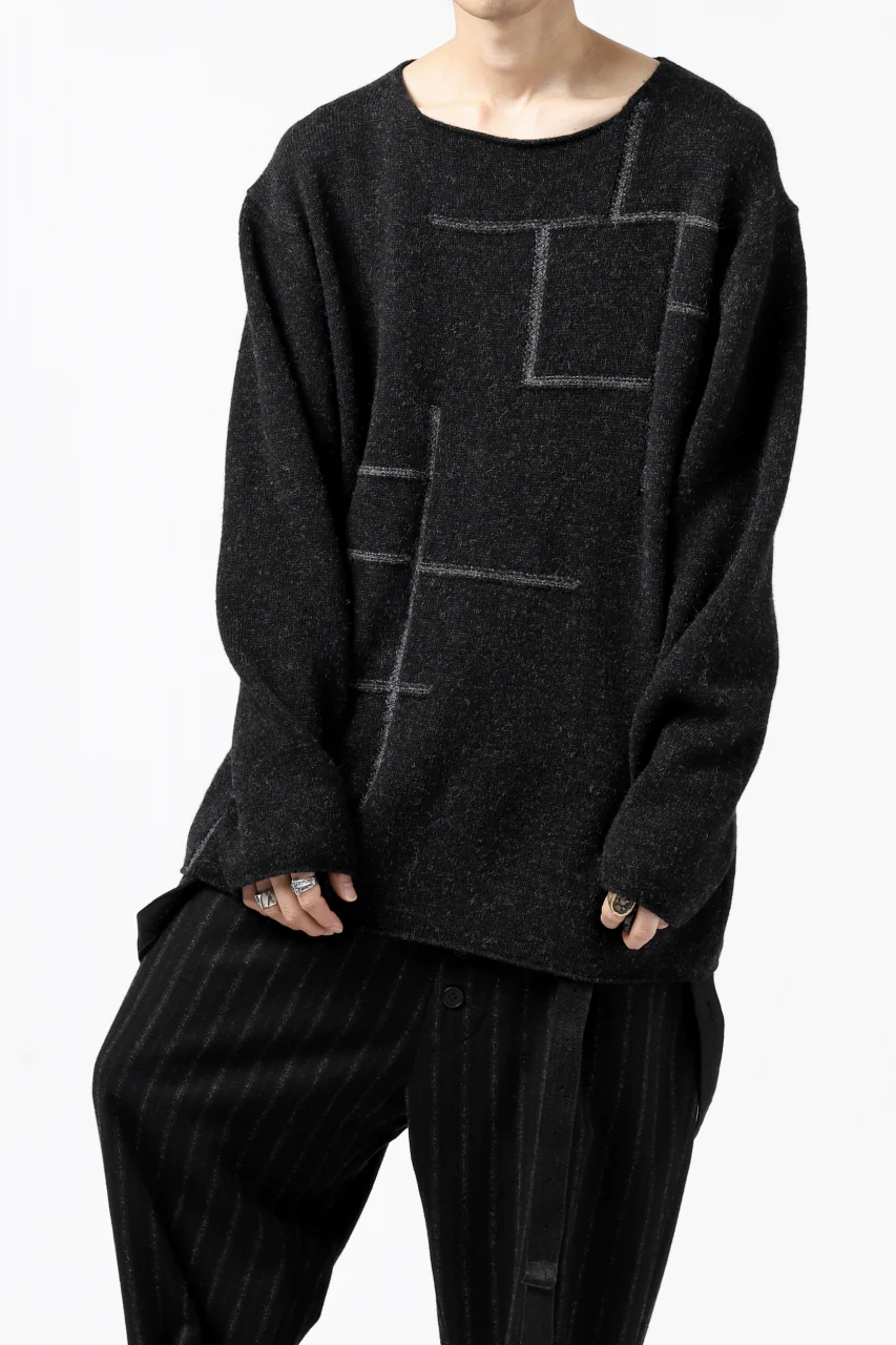 YUTA MATSUOKA knit sweater / shetland wool (black) - Image 28
