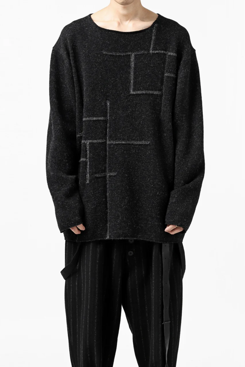 YUTA MATSUOKA knit sweater / shetland wool (black) - Image 3
