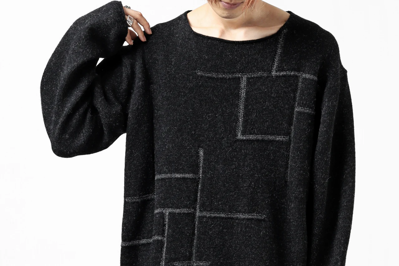 YUTA MATSUOKA knit sweater / shetland wool (black) - Image 34