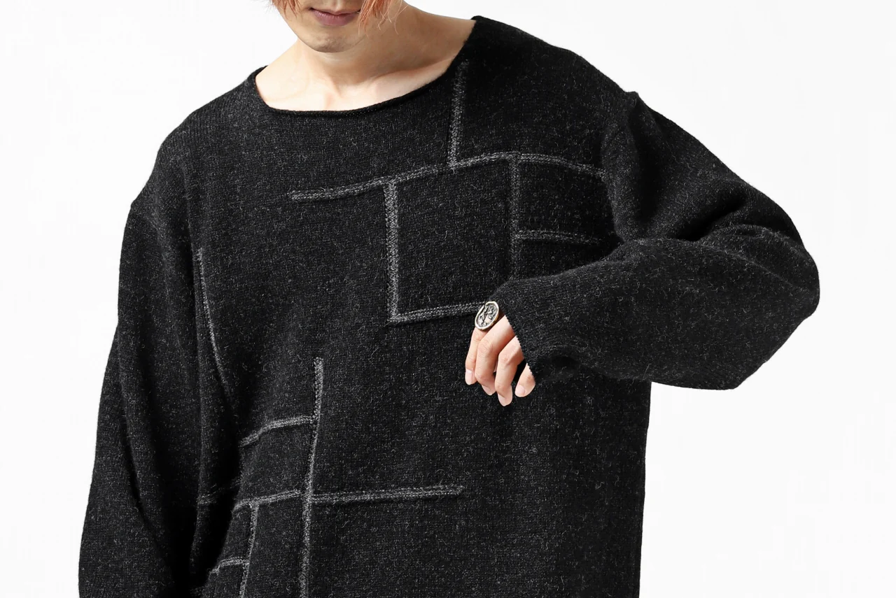YUTA MATSUOKA knit sweater / shetland wool (black) - Image 35