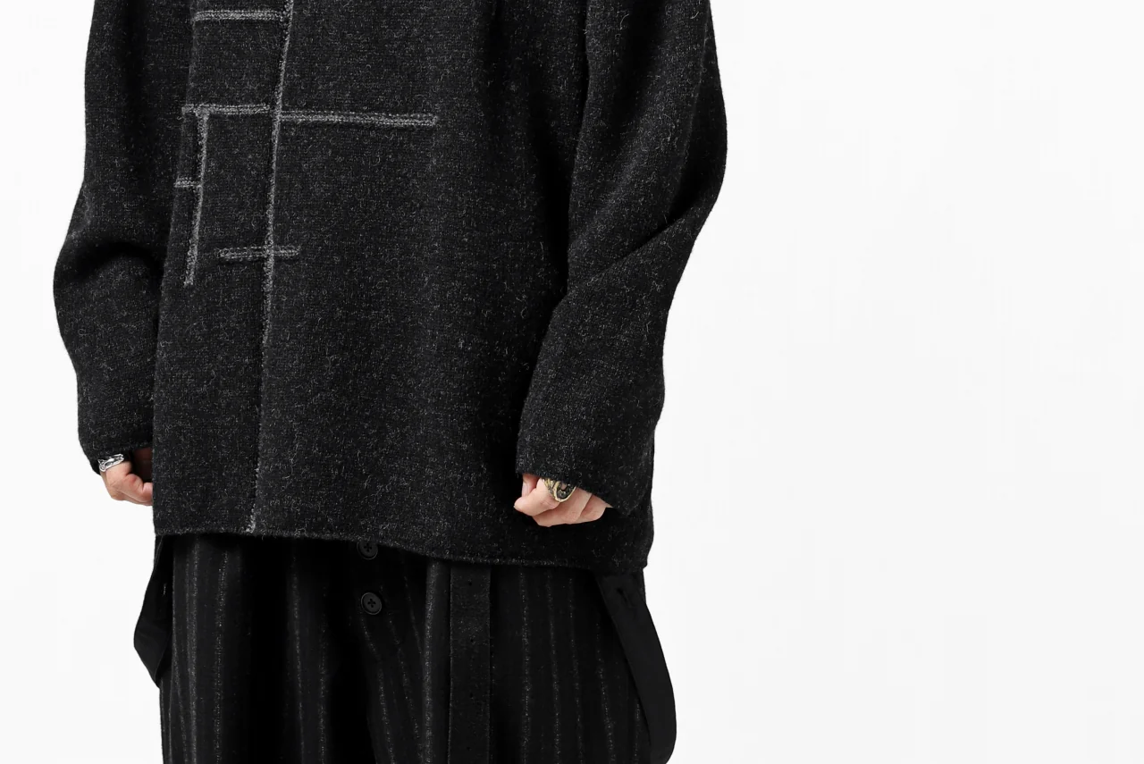 YUTA MATSUOKA knit sweater / shetland wool (black) - Image 36