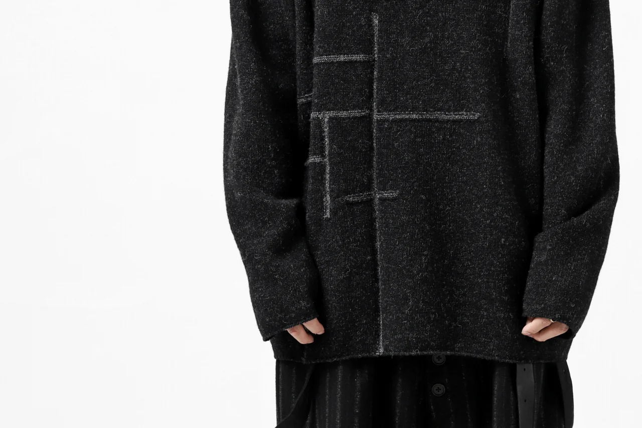 YUTA MATSUOKA knit sweater / shetland wool (black) - Image 37