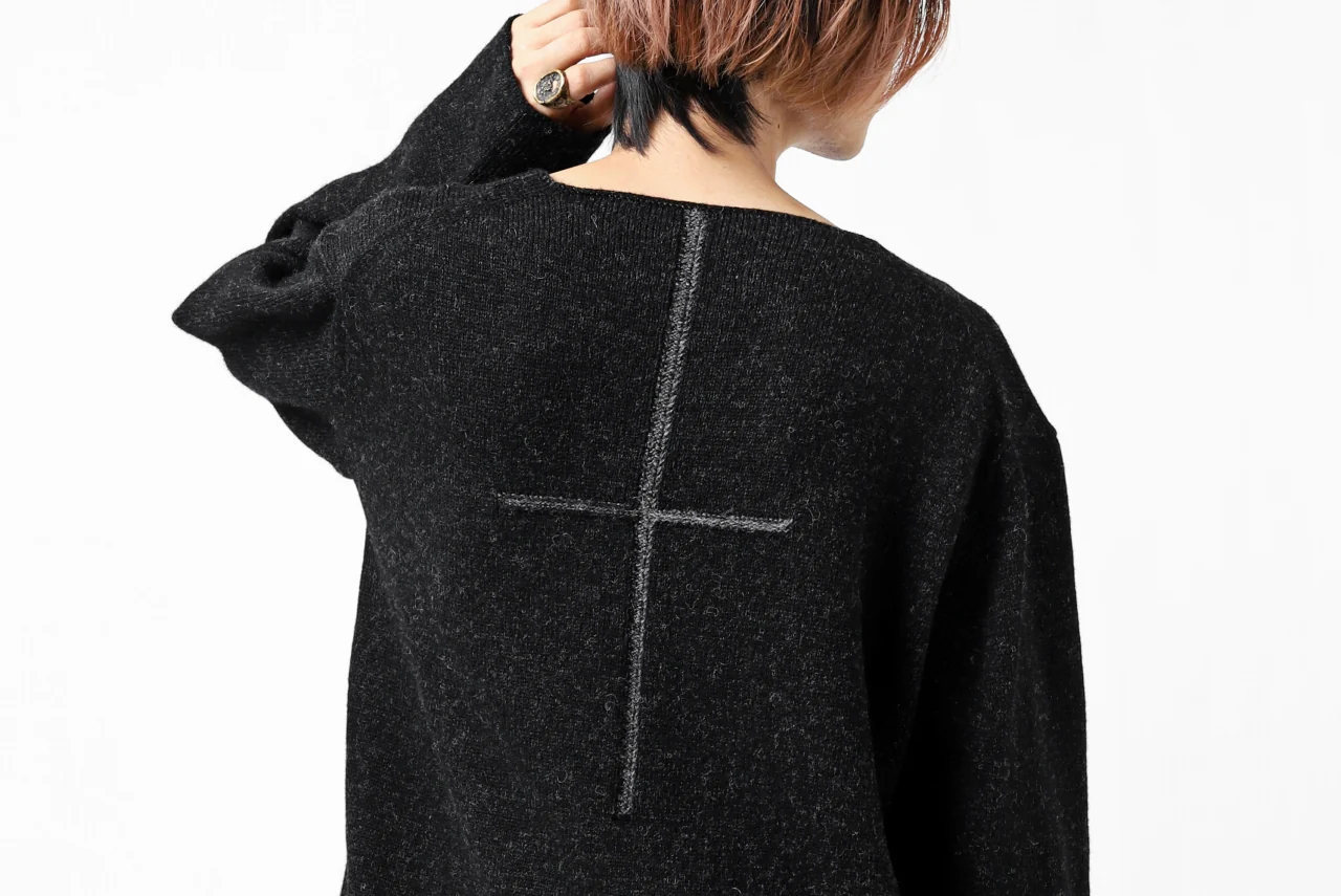 YUTA MATSUOKA knit sweater / shetland wool (black) - Image 39