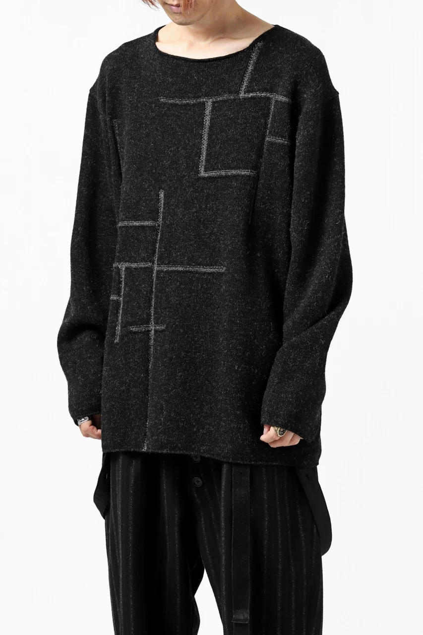 YUTA MATSUOKA knit sweater / shetland wool (black) - Image 4