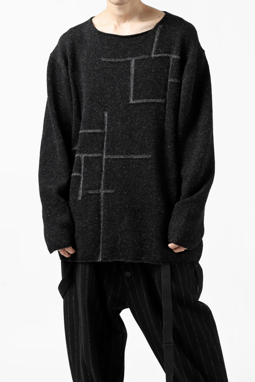 YUTA MATSUOKA knit sweater / shetland wool (black) - Image 5