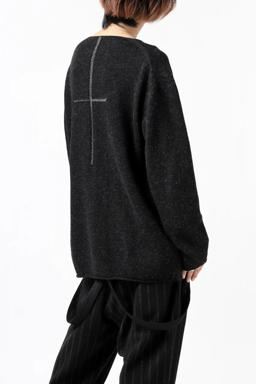 YUTA MATSUOKA knit sweater / shetland wool (black) - Image 6