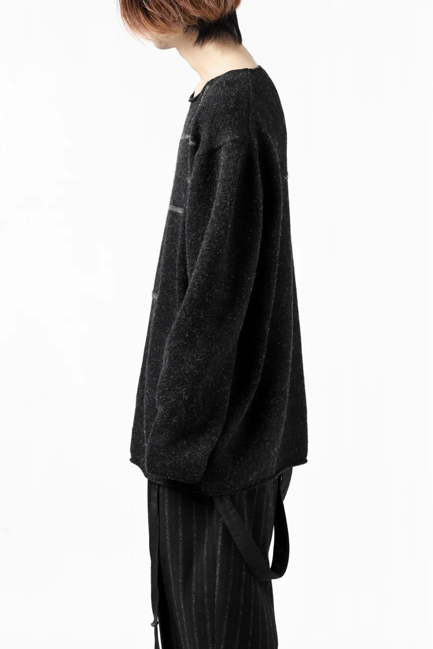 YUTA MATSUOKA knit sweater / shetland wool (black) - Image 7