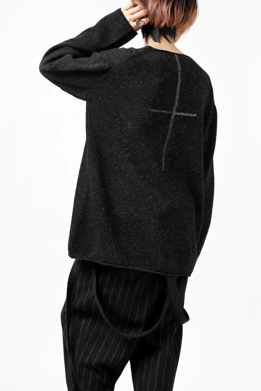 YUTA MATSUOKA knit sweater / shetland wool (black) - Image 8
