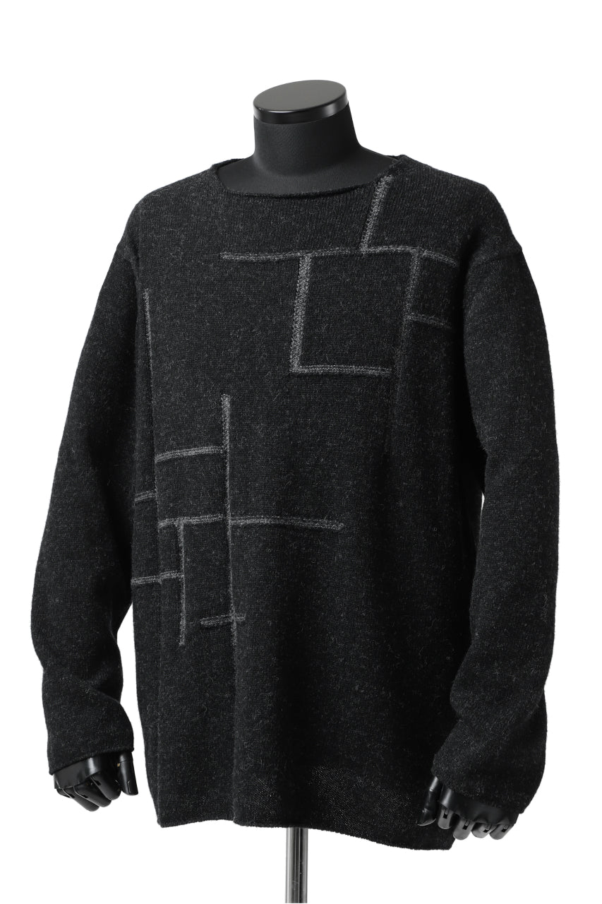 YUTA MATSUOKA knit sweater / shetland wool (black) - Image 9