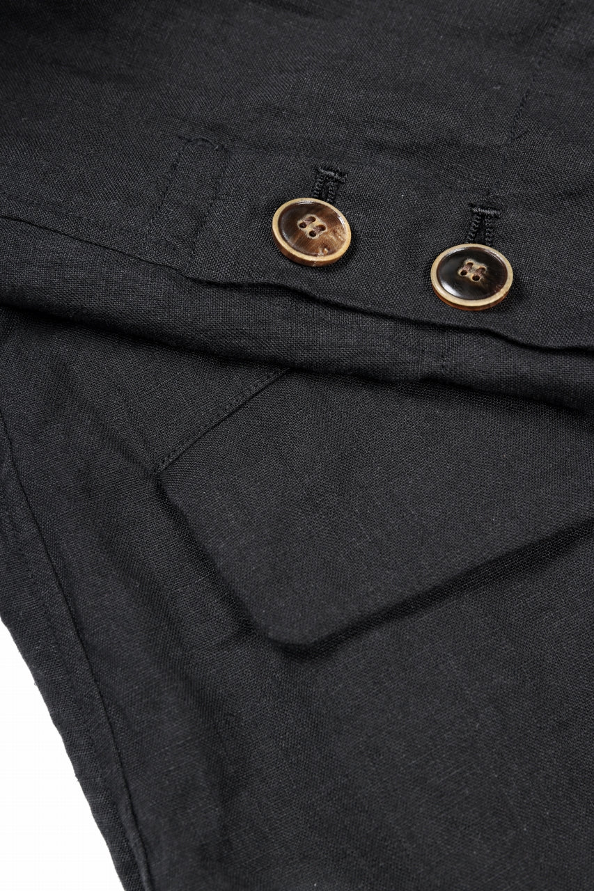 YUTA MATSUOKA long jacket / high density canvas linen (black) - Image 11