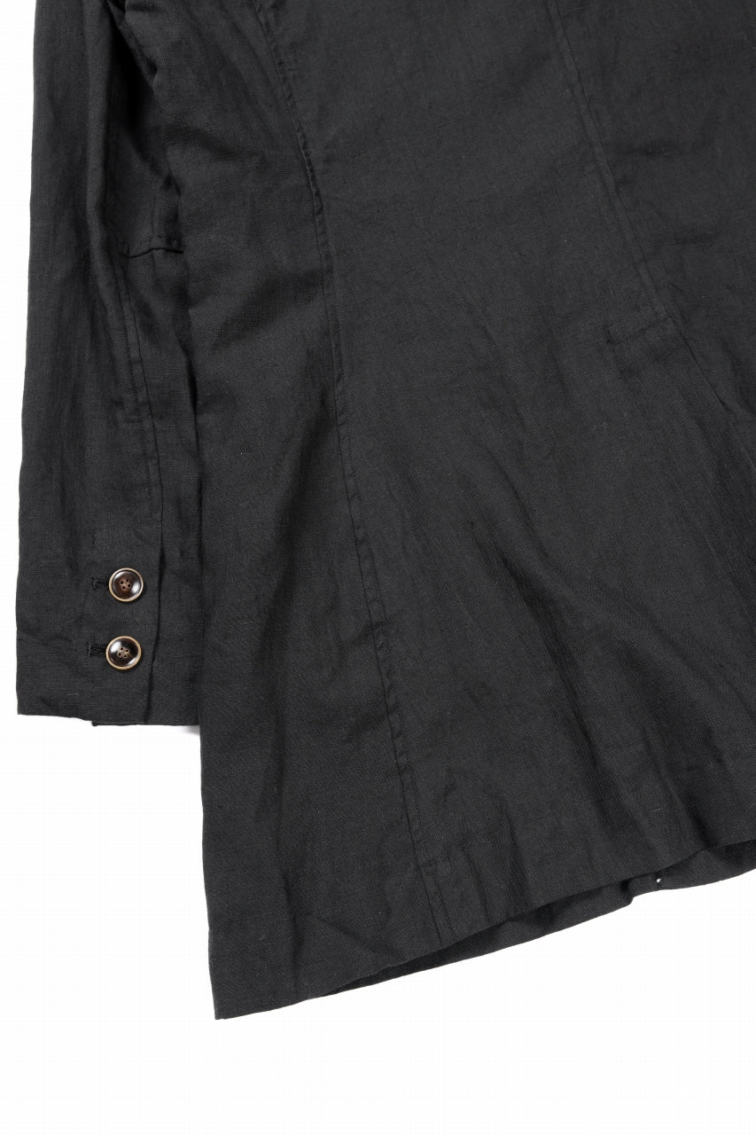 YUTA MATSUOKA long jacket / high density canvas linen (black) - Image 12