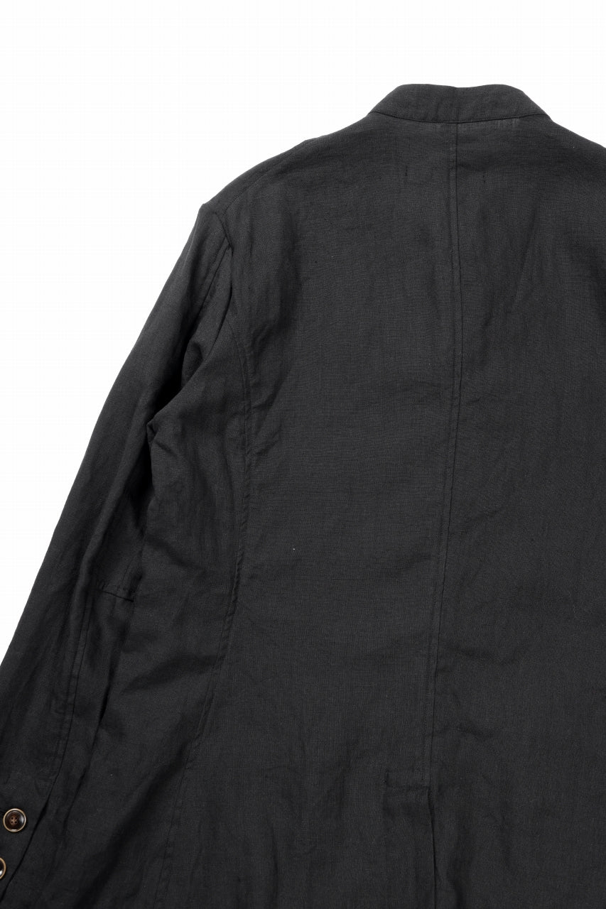 YUTA MATSUOKA long jacket / high density canvas linen (black) - Image 13