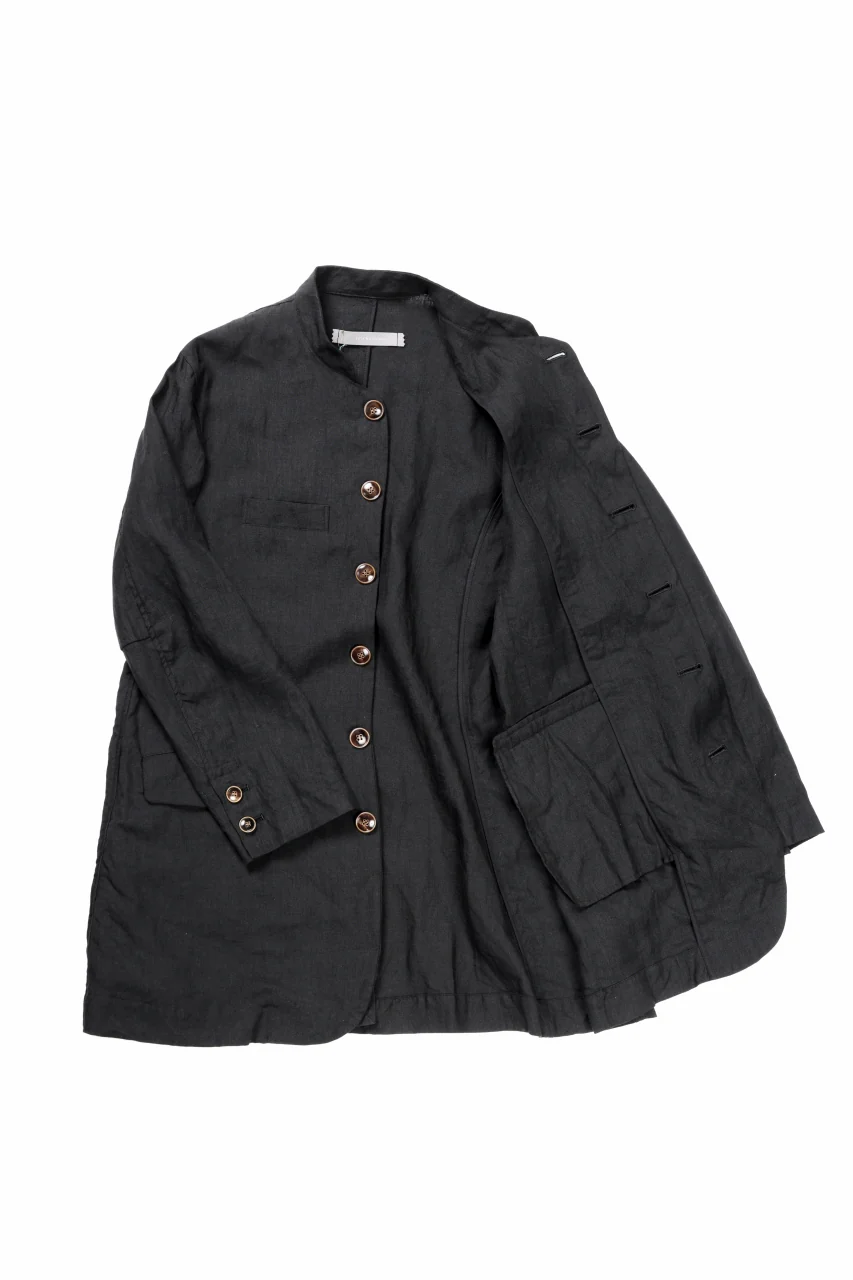 YUTA MATSUOKA long jacket / high density canvas linen (black) - Image 14
