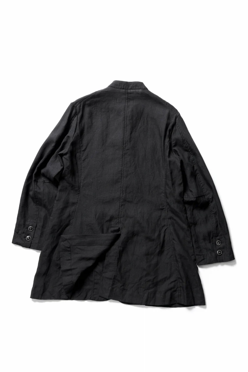 YUTA MATSUOKA long jacket / high density canvas linen (black) - Image 4