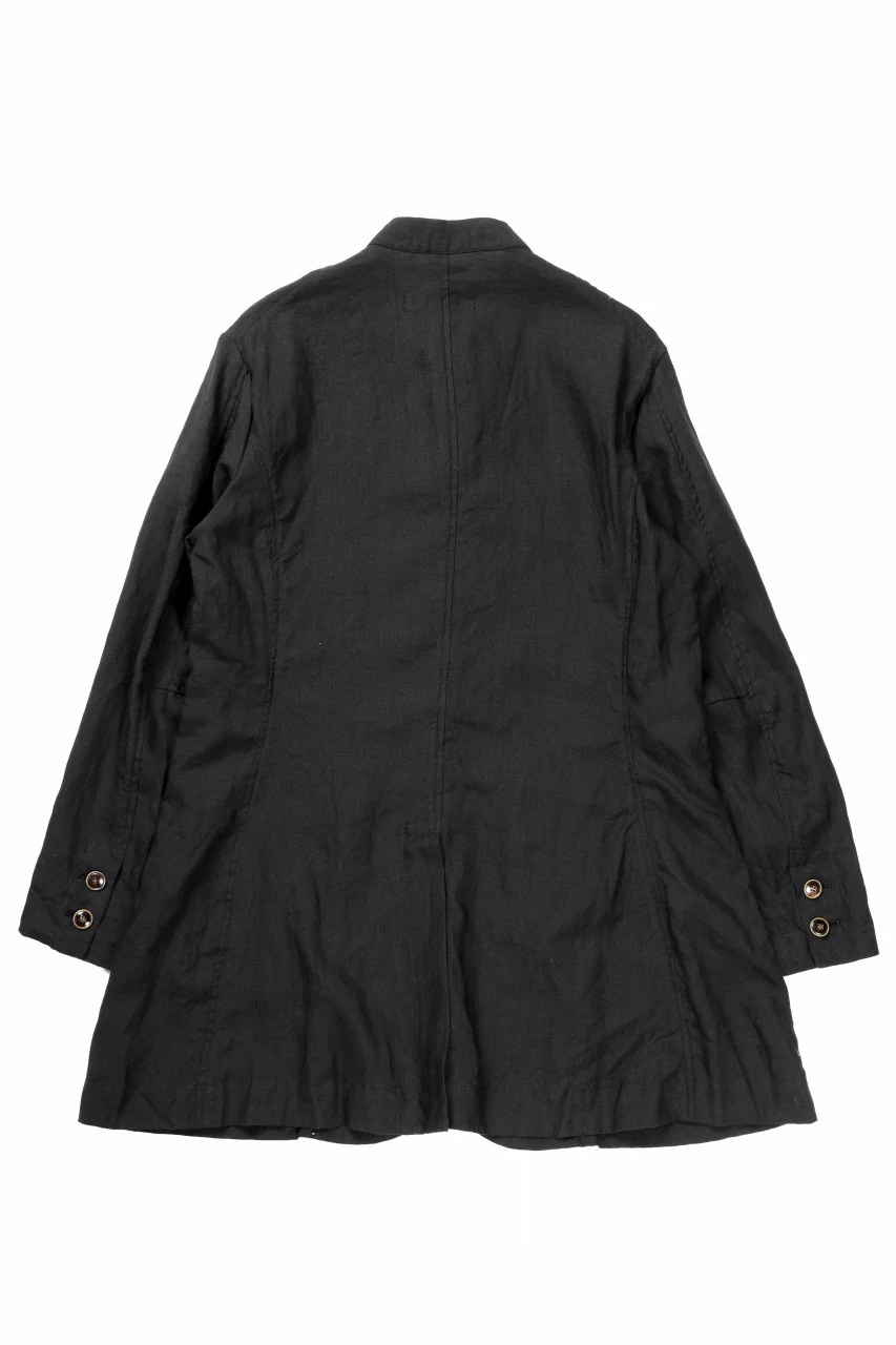 YUTA MATSUOKA long jacket / high density canvas linen (black) - Image 5