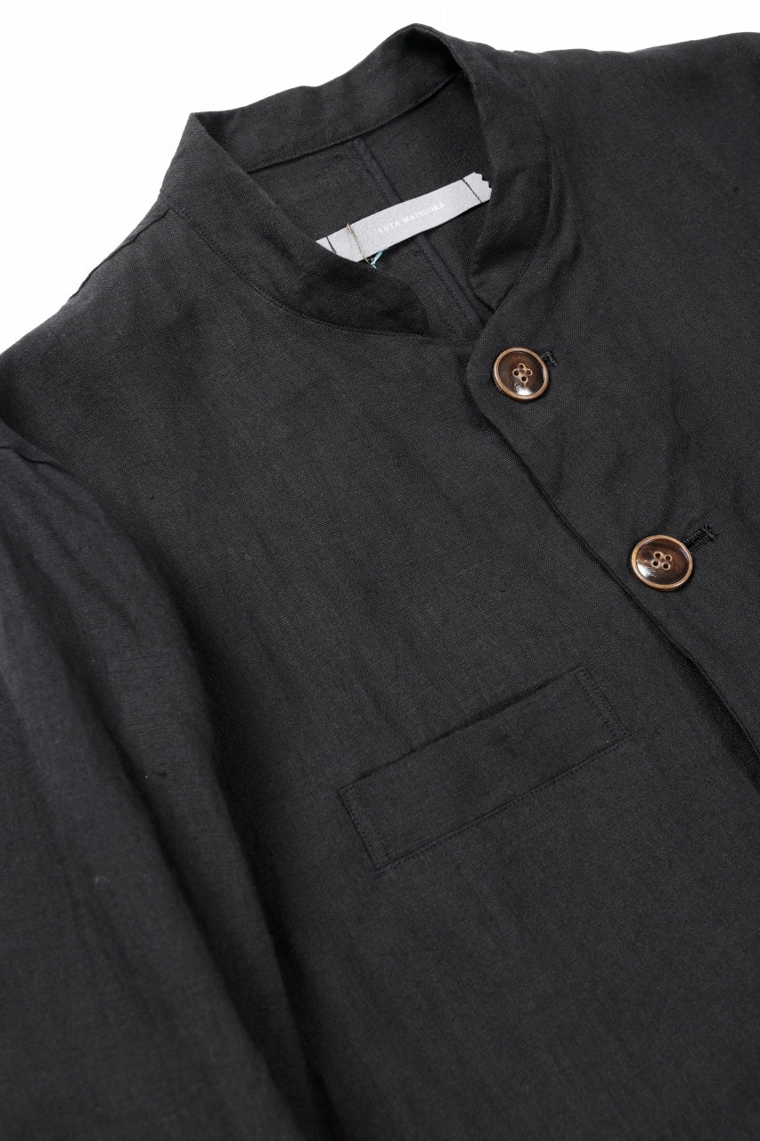 YUTA MATSUOKA long jacket / high density canvas linen (black) - Image 9