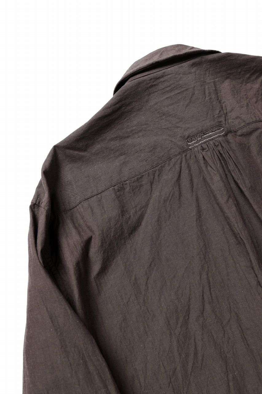 YUTA MATSUOKA long shirt / cotton ramie chambray  (light brown) - Image 15