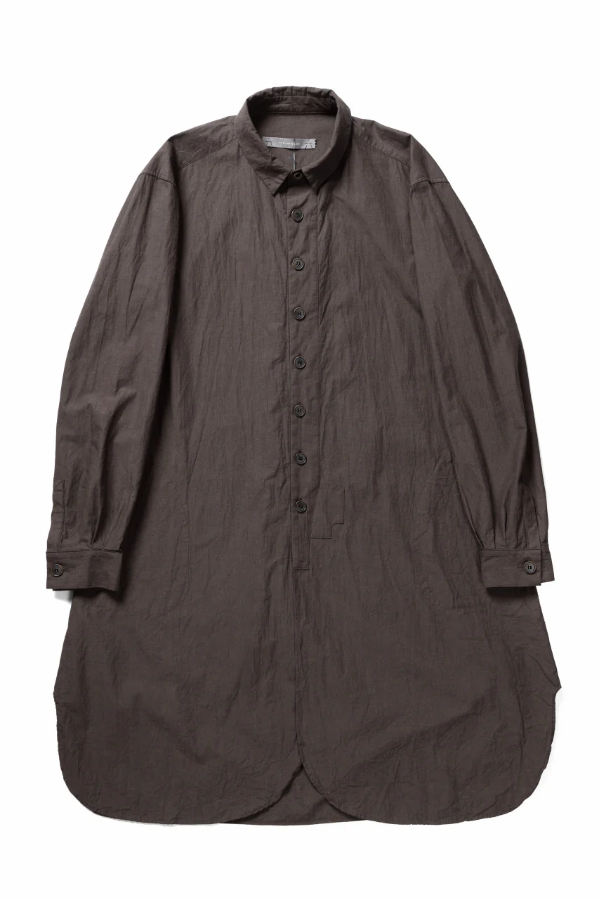 YUTA MATSUOKA long shirt / cotton ramie chambray  (light brown) - Image 2