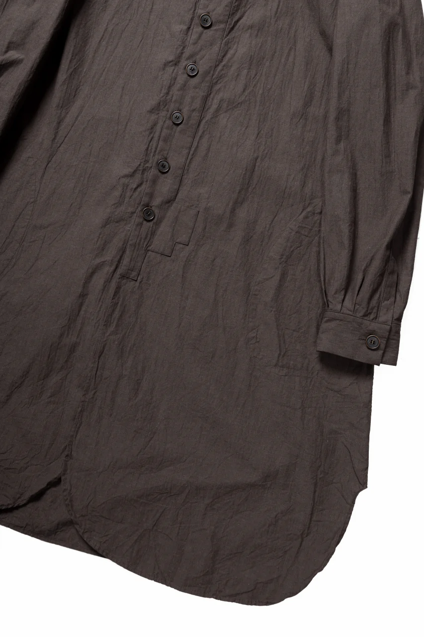 YUTA MATSUOKA long shirt / cotton ramie chambray  (light brown) - Image 6