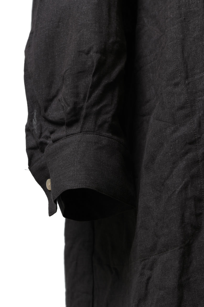 YUTA MATSUOKA long shirt / dead stock broad linen (brown) - Image 10