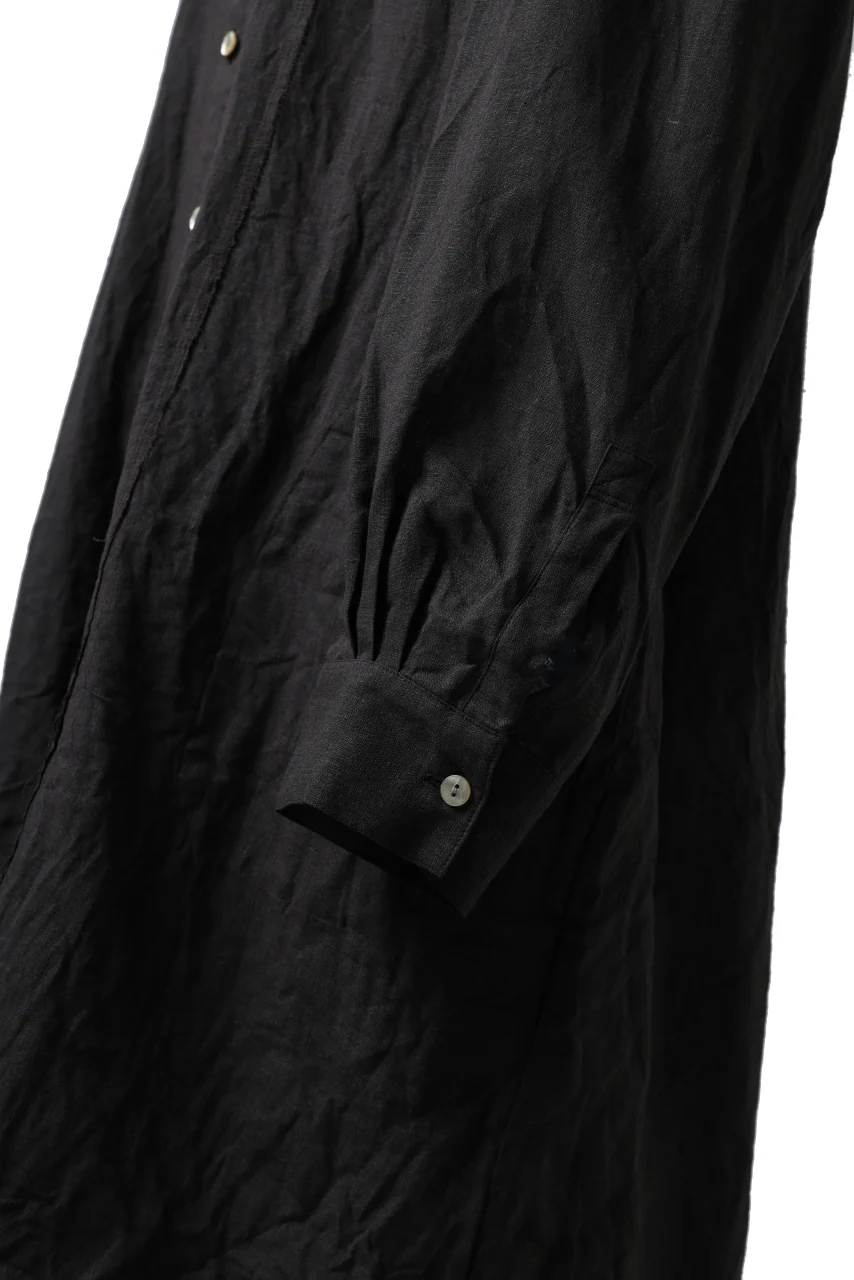YUTA MATSUOKA long shirt / dead stock broad linen (brown) - Image 13