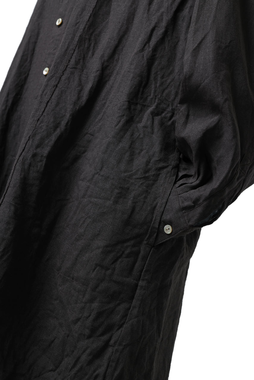 YUTA MATSUOKA long shirt / dead stock broad linen (brown) - Image 14