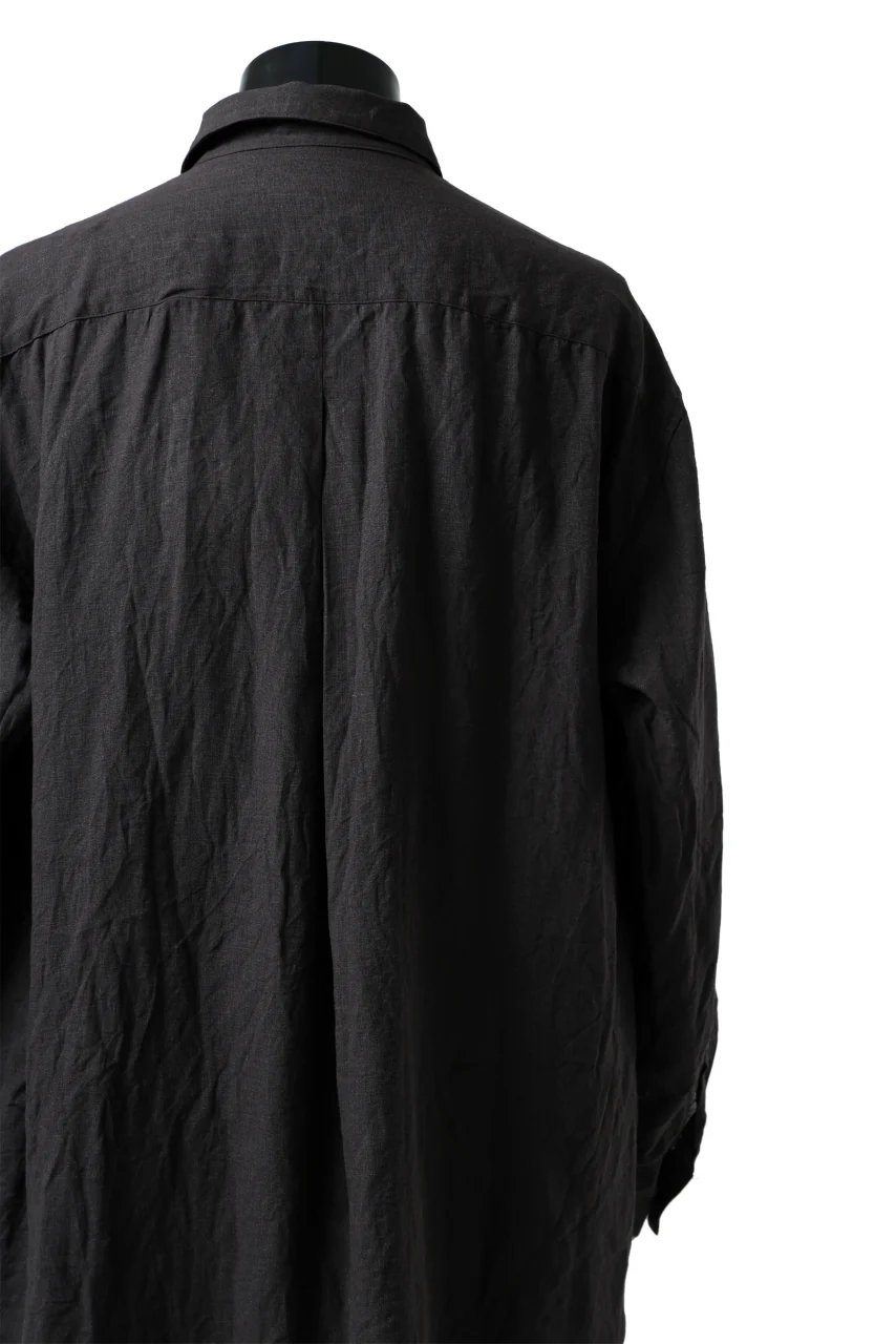YUTA MATSUOKA long shirt / dead stock broad linen (brown) - Image 15