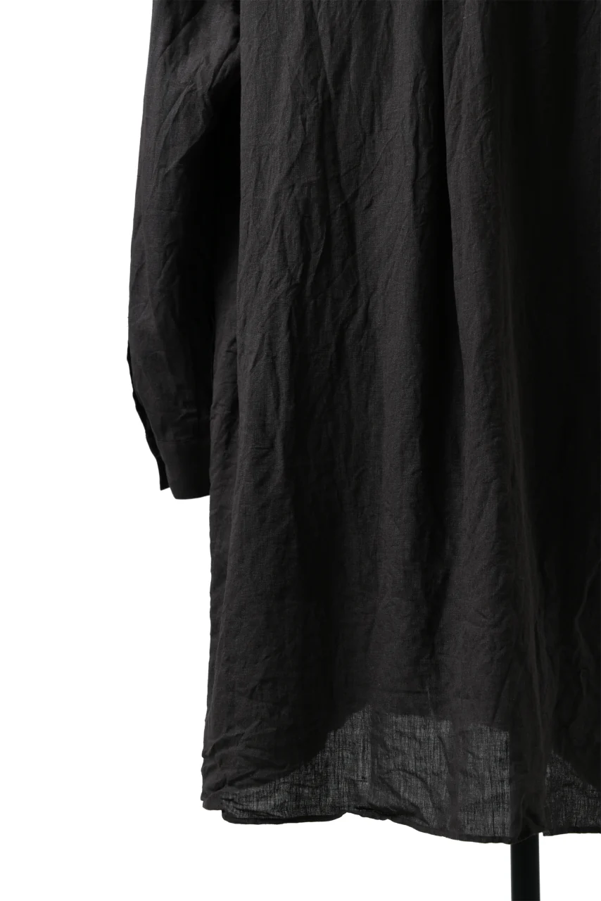 YUTA MATSUOKA long shirt / dead stock broad linen (brown) - Image 16