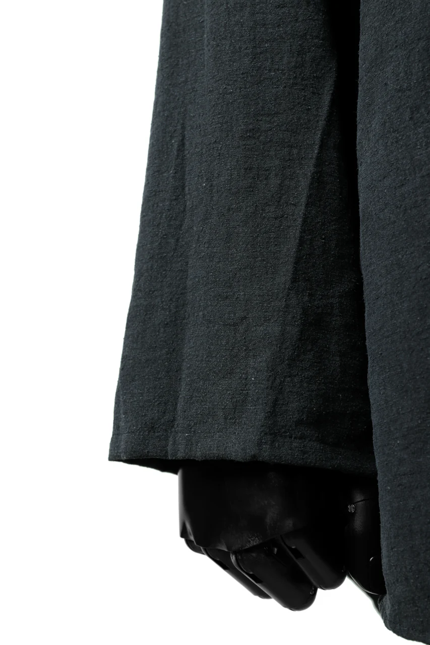YUTA MATSUOKA exclusive minimal shirt / noil silk broad (BLACK) - Image 15