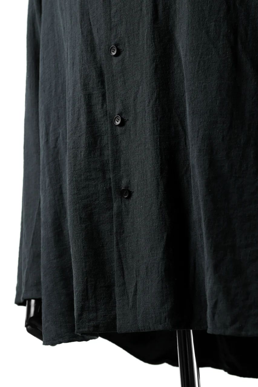 YUTA MATSUOKA exclusive minimal shirt / noil silk broad (BLACK) - Image 18