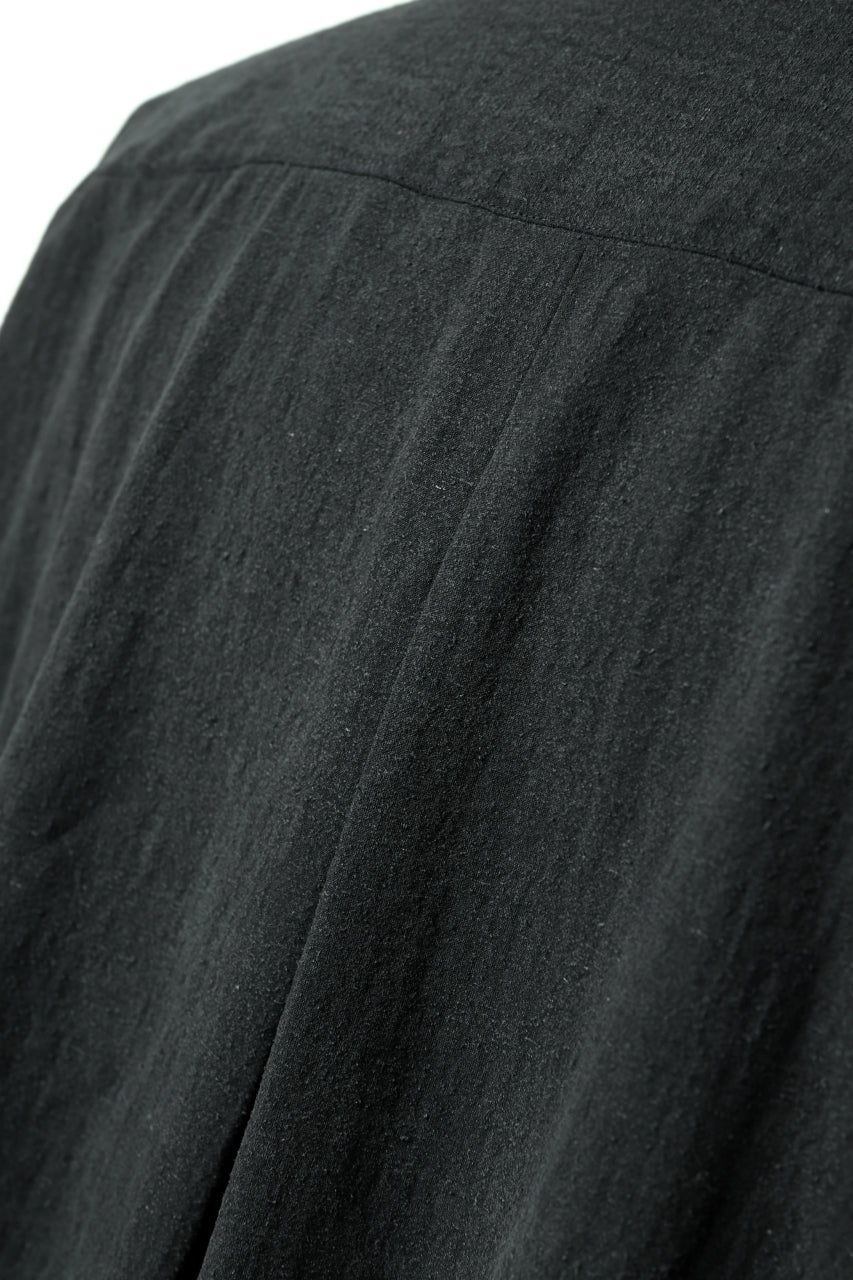 YUTA MATSUOKA exclusive minimal shirt / noil silk broad (BLACK) - Image 22