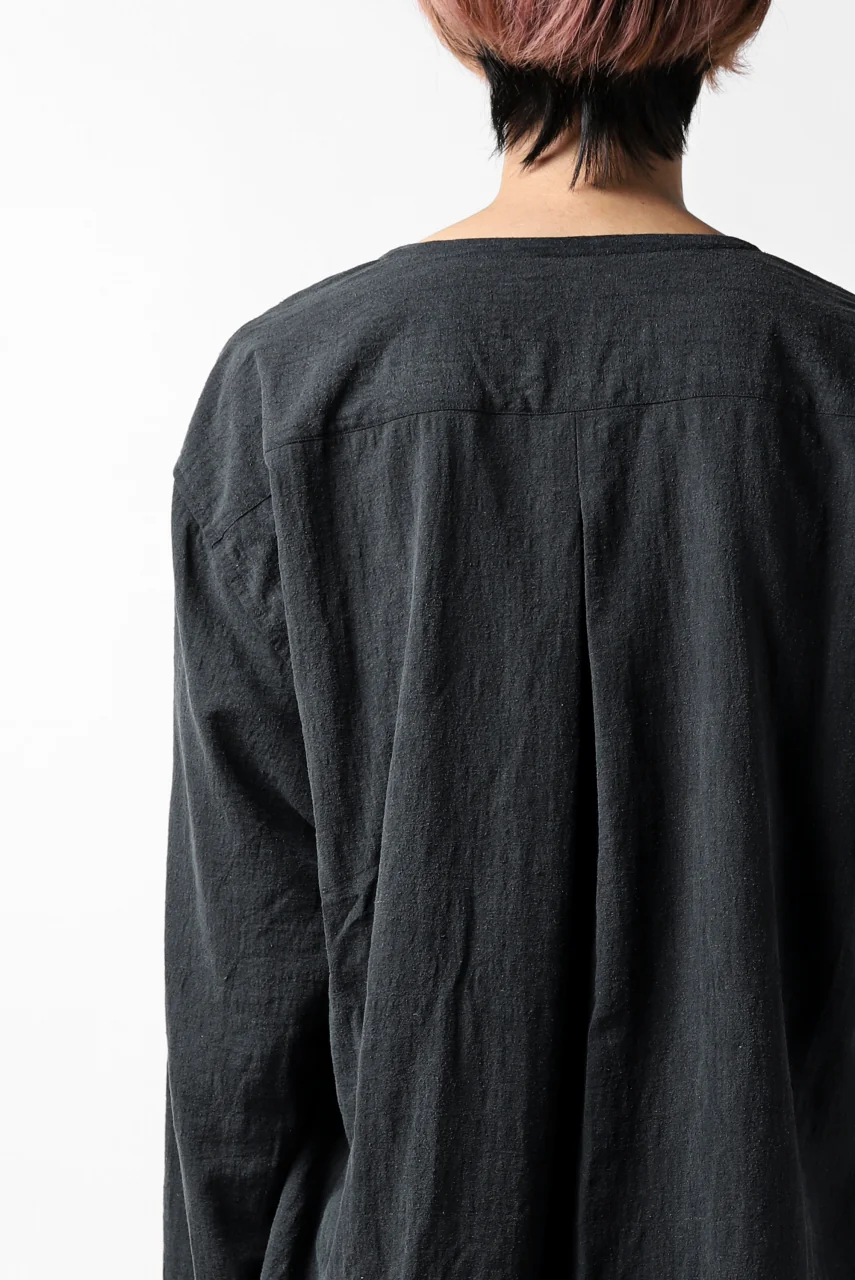YUTA MATSUOKA exclusive minimal shirt / noil silk broad (BLACK) - Image 41