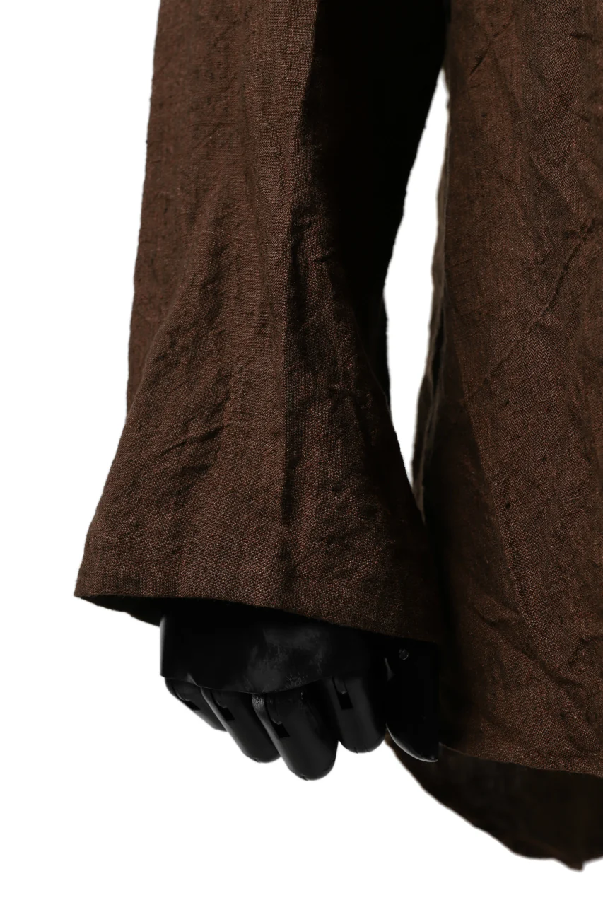 YUTA MATSUOKA minimal shirt / sulfur dyed washer linen (DARK RED) - Image 16