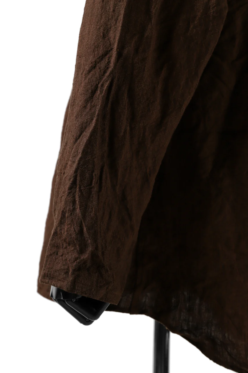 YUTA MATSUOKA minimal shirt / sulfur dyed washer linen (DARK RED) - Image 19