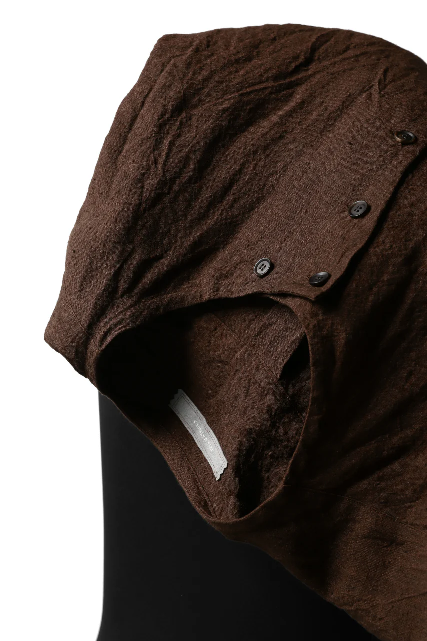 YUTA MATSUOKA minimal shirt / sulfur dyed washer linen (DARK RED) - Image 21