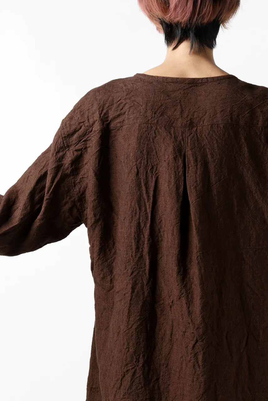 YUTA MATSUOKA minimal shirt / sulfur dyed washer linen (DARK RED) - Image 39