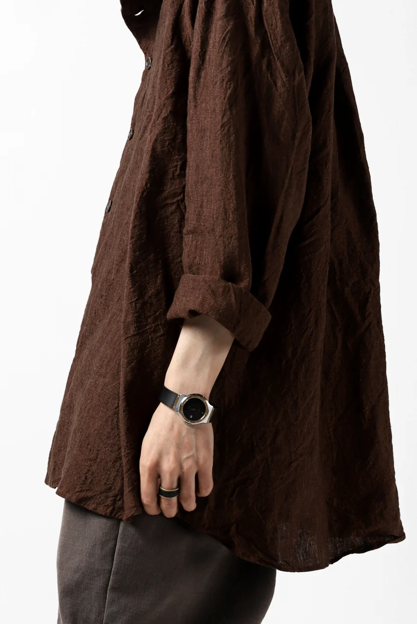 YUTA MATSUOKA minimal shirt / sulfur dyed washer linen (DARK RED) - Image 40