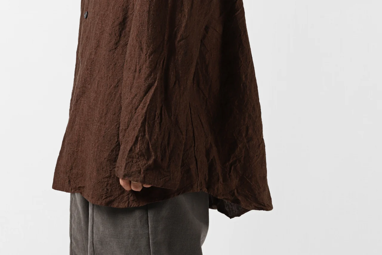 YUTA MATSUOKA minimal shirt / sulfur dyed washer linen (DARK RED) - Image 45