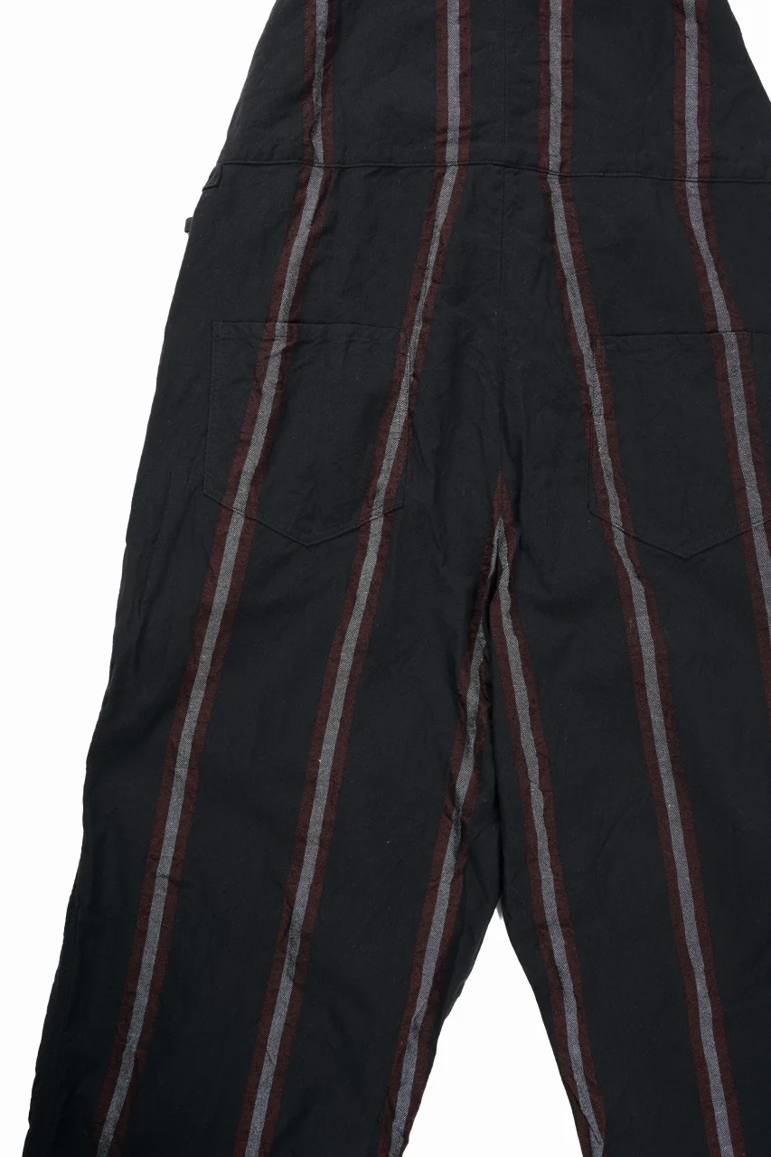 YUTA MATSUOKA overalls / tussah linen stripe (black stripe) - Image 12