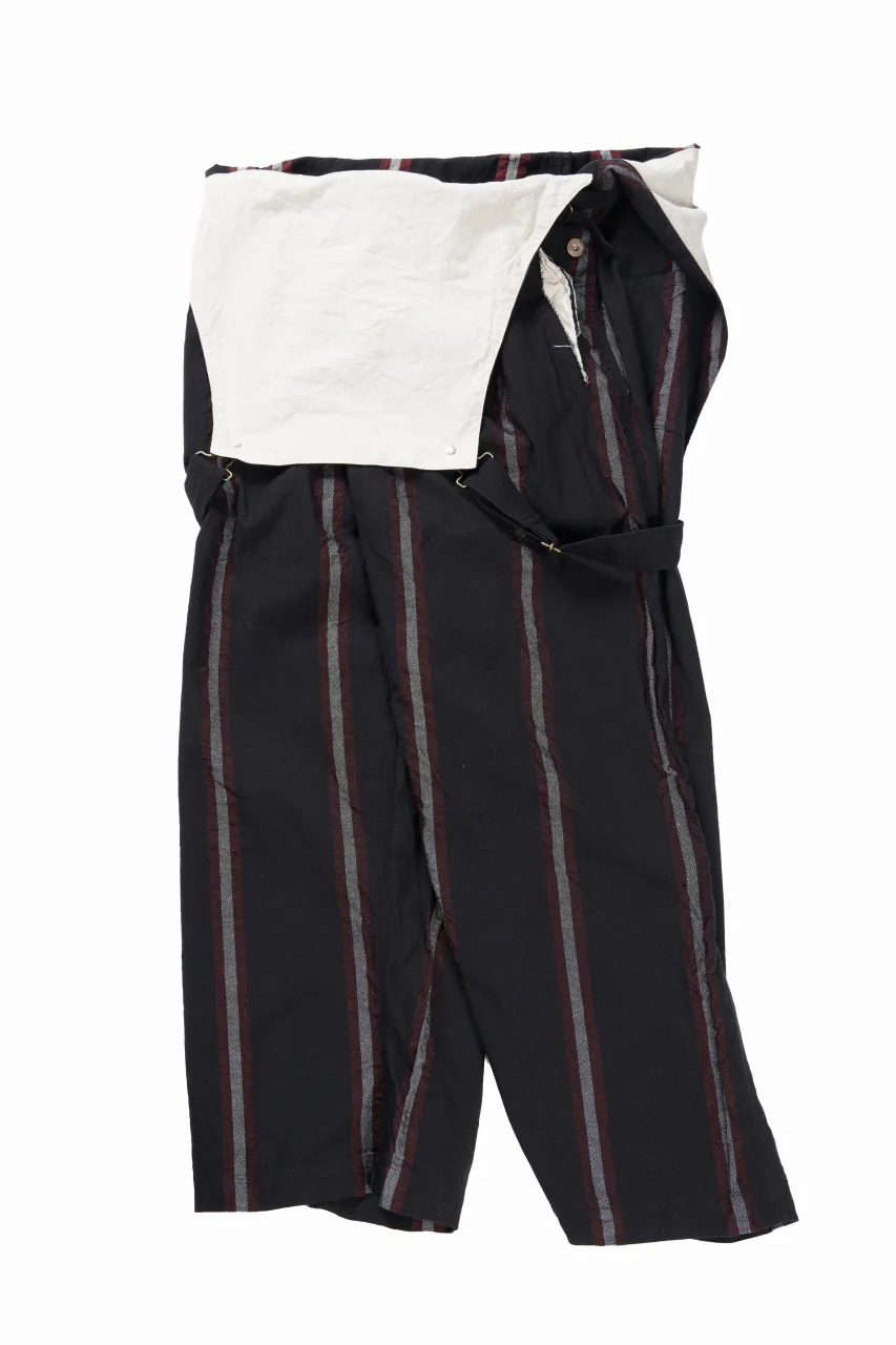 YUTA MATSUOKA overalls / tussah linen stripe (black stripe) - Image 13