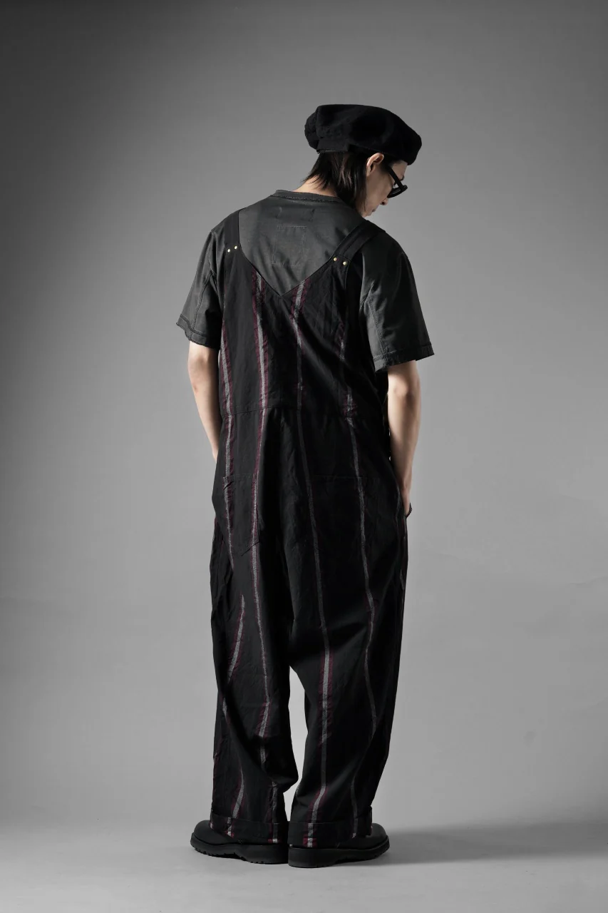 YUTA MATSUOKA overalls / tussah linen stripe (black stripe) - Image 14
