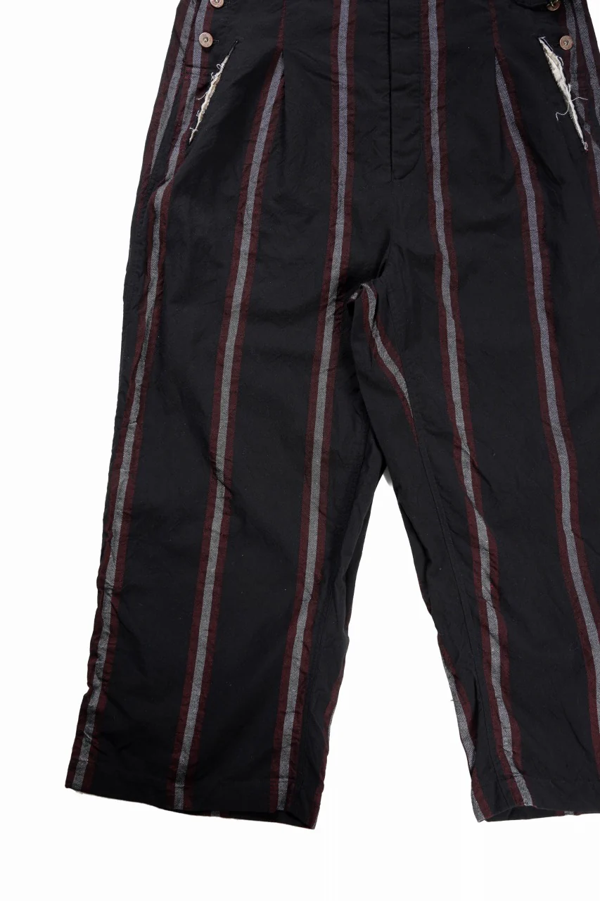 YUTA MATSUOKA overalls / tussah linen stripe (black stripe) - Image 7